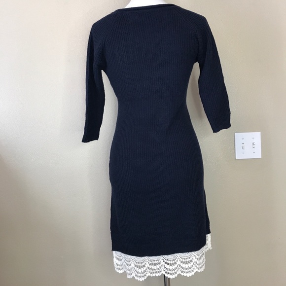 PINK ROSE Sweater Dress with Crochet Bottom SP - Picture 5 of 8